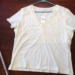 J.Jill ivory short sleeve top